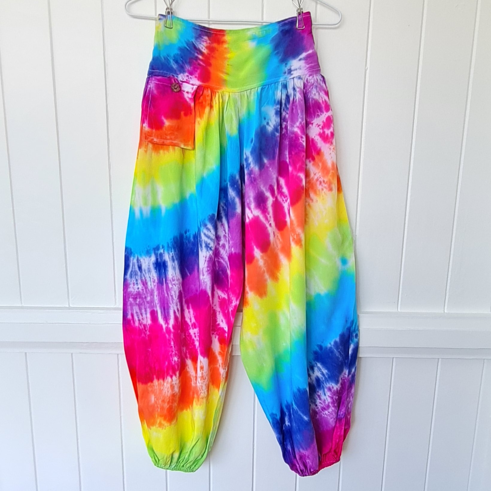 RAINBOW TIE DYE HAREM PANTS