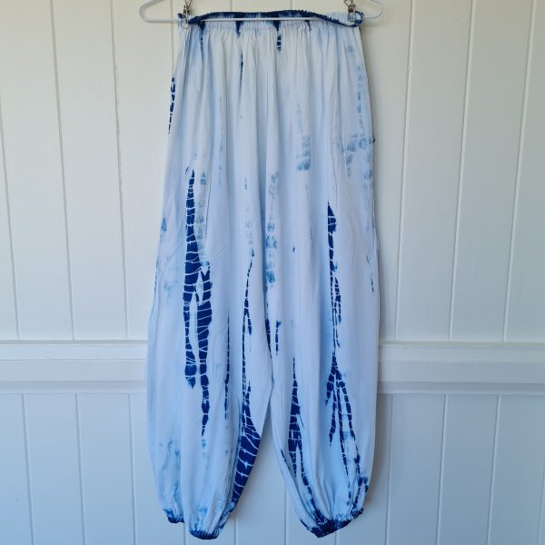 INDIGO SHIBORI STRIPE HAREM PANTS - Image 3
