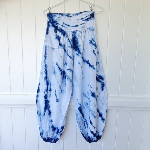 INDIGO SHIBORI HAREM PANTS SWIRL