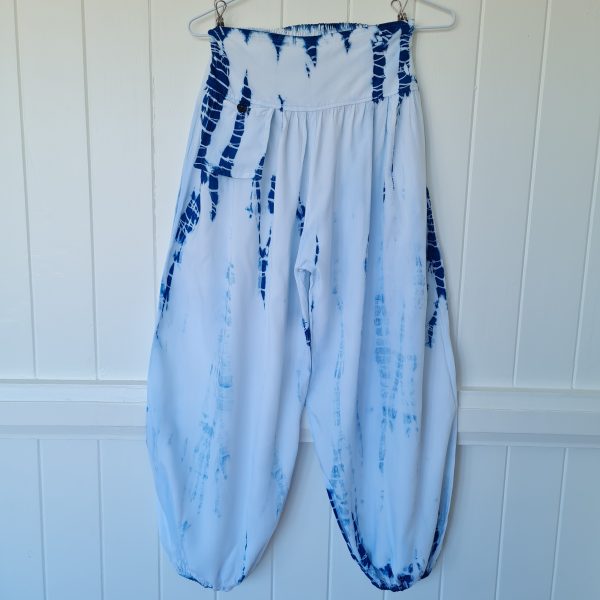 INDIGO SHIBORI STRIPE HAREM PANTS