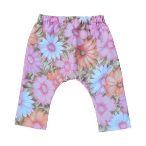 PINK VINTAGE FABRIC FLOWER HAREM PANTS