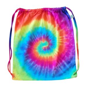 EARTH POSITIVE RAINBOW SWIRL ORGANIC COTTON DRAWSTRING BAG