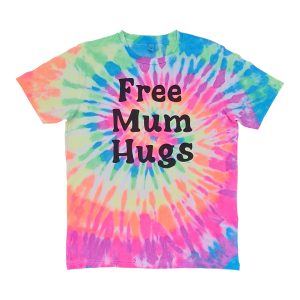 FREE MUM HUGS FLURO RAINBOW ADULTS TEE