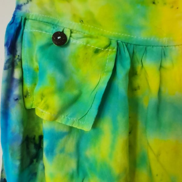 ICY RAINBOW MOTTLED TIE DYE HAREM PANTS - Image 2