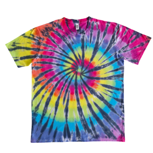 XL, 2XL & 3XL BLACK RAINBOW SWIRL SHIRT