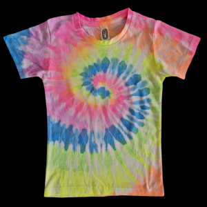 CHILDRENS FLURO RAINBOW SWIRL SHIRTS