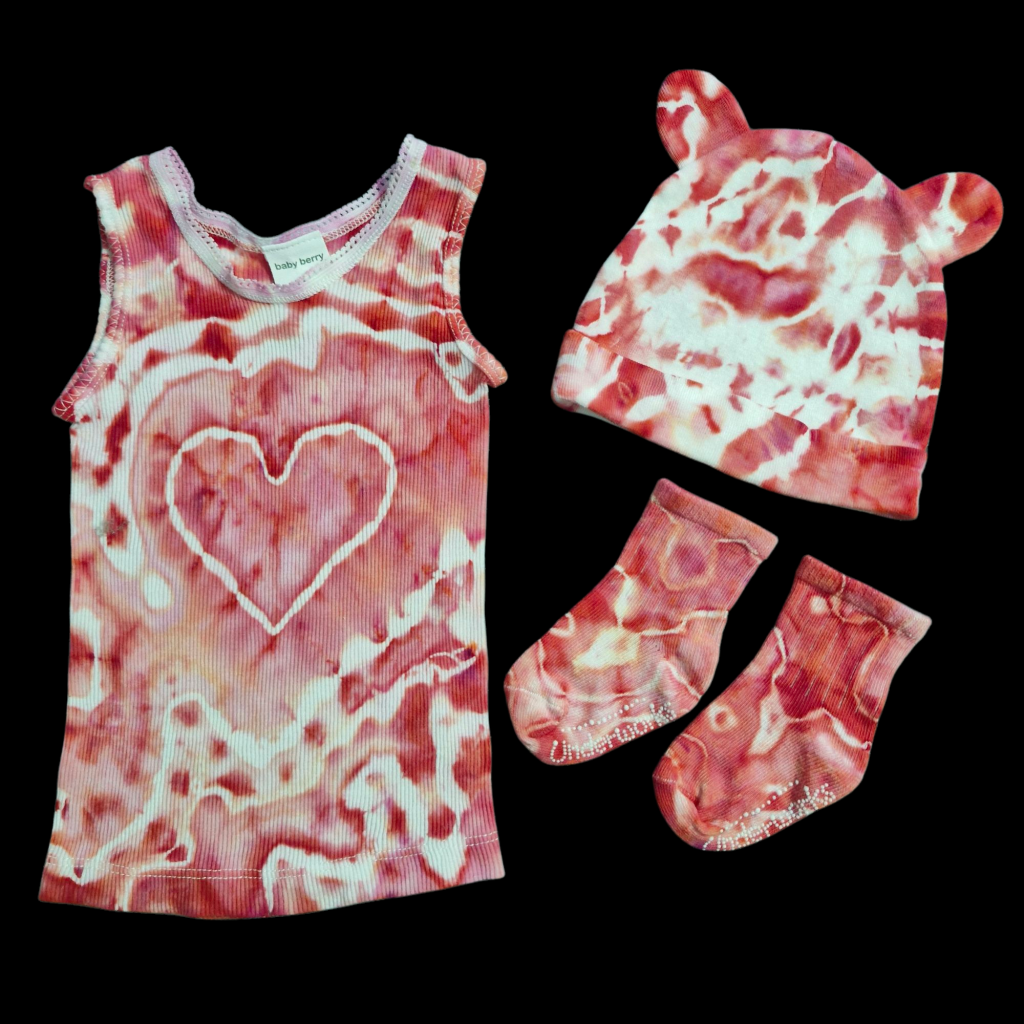 Girls' 3-Piece White Co-Ord Set with Red Heart Embroidery main image 1